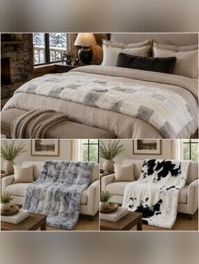 Genuine Icelandic Lambskin Blankets - Shorn Wool - Plush COZY Throw or Area Rug